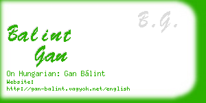 balint gan business card