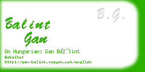 balint gan business card
